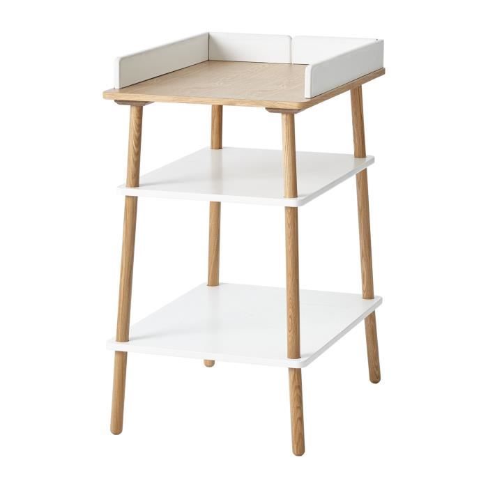 VERTBAUDET Table à langer LIGNE CONFETTI blanc-bois TU