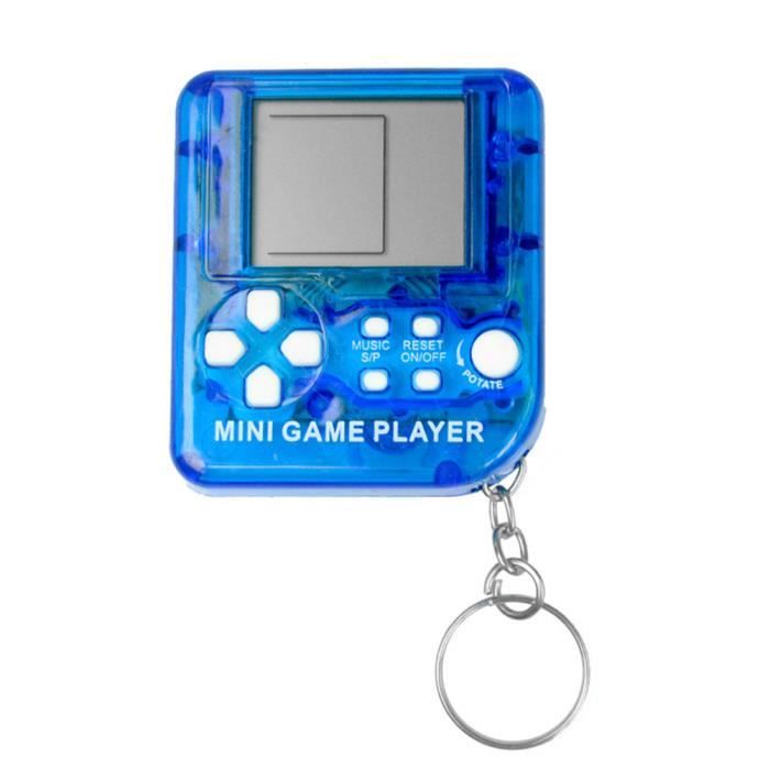 VGEBY jouets électroniques anti-stress Mini porte-clés de Console de jeu  classique rétro Portable, avec écran jeux casse-tete bleu