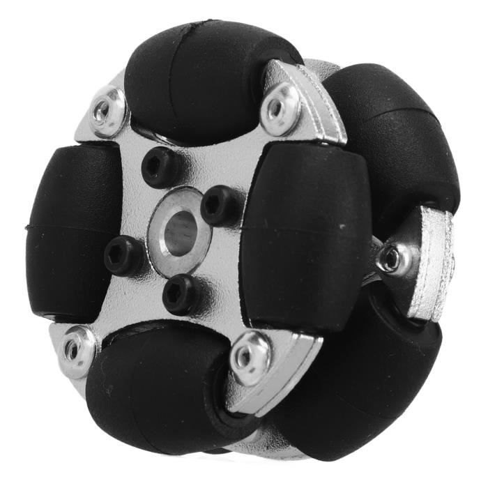 Roue omnidirectionnelle de 38 mm, double roue omnidirectionnelle en aluminium de 1,5 pouces avec moyeux métalliques et clé pour petites voitures