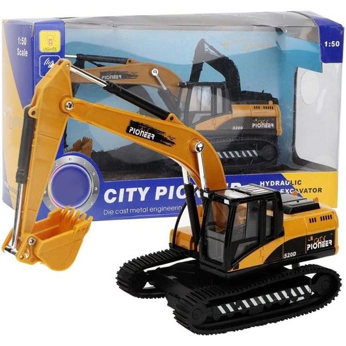 Pelle RC En Alliage 1/20 - 11 Canaux 2.4GHz Avec Lumières, Sons, Bras Rotatif 360° - Modèle Télécommandé Engin De Chantier Pour Adultes