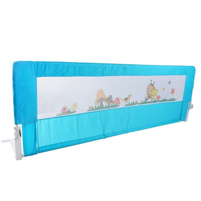 HENGMEI Barrière Sécurité Lit Bébé 150 Cm - Protection Anti-Chute Réglable Gris Ourson