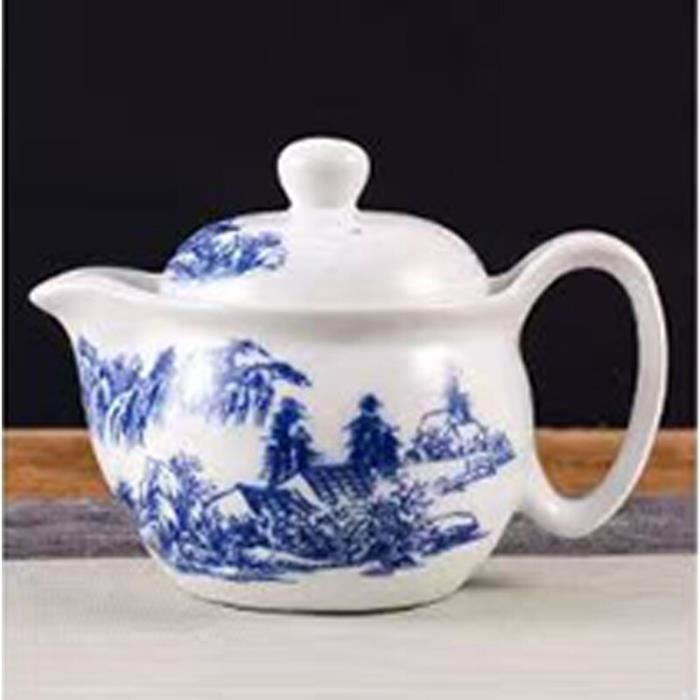 Théière En Porcelaine Chinoise Blanche 170g Gongfu - Filtre Amélioré Et Design Nuages
