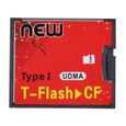 64GB Adaptateur compact flash TF à CF Adaptateur UDMA T-Flash rouge et noir vers CF type1 pour carte mémoire Compact Flash-1
