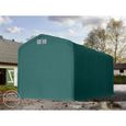 4x8 m, Tente garage de stockage, PVC 850, porte 3,5x3,5 m, vert foncé, avec statique (type de sol : béton)-1