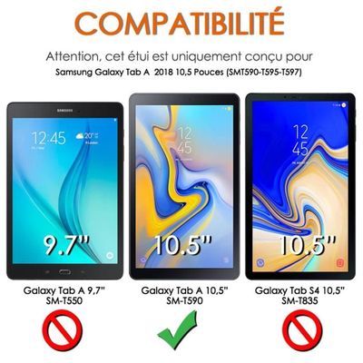 Étui de Protection et mode Support Couleur Noir avec Clavier Azerty  Bluetooth pour Tablette Samsung Galaxy Tab S5e 10.5 SM-T720 - Cdiscount  Informatique