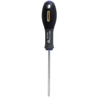 STANLEY FatMax Schraubendreher Pozidriv PZ1 – 100 Mm, Rostfreier Stahl, Soft-Grip Griff