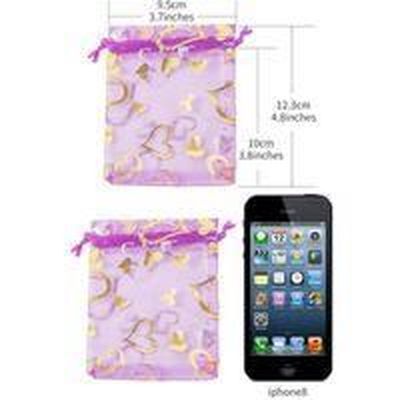 100 Pièces Sachet Organza,pochon Tissu,pochette Bijoux,pochoijoux