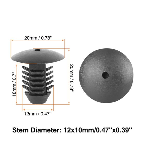 60 Rivets Plastique De Fixation Diamètre 12 Mm - Pour Pare-chocs, Ailes, Garnitures Auto - X AUTOHAUX