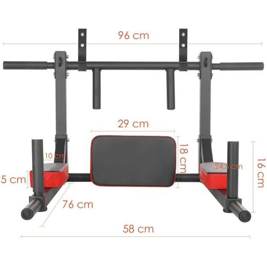 Cikonielf barre de traction murale Support mural barre de traction Chin
