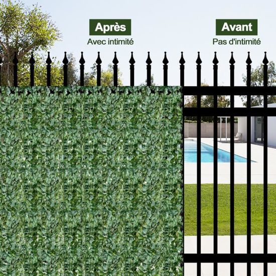 Mur Végétal artificiel 40x60cm Vert - Clôture - Palissade BUT