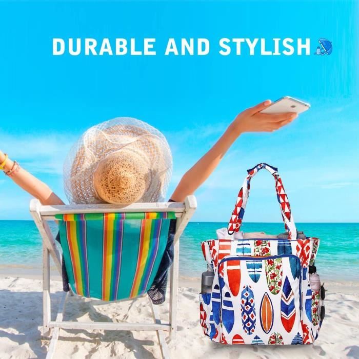 Sac De Plage Femme Grand Pliable Piscine Sac Fourre Tout Sac