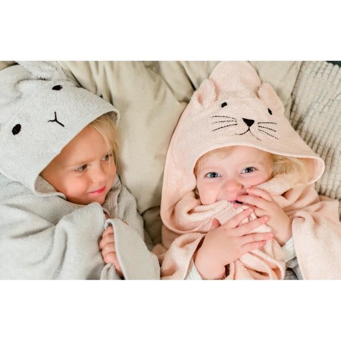 Cape de bain bebe en coton rose KINDSGUT Mixte Naissance OEKO TEX