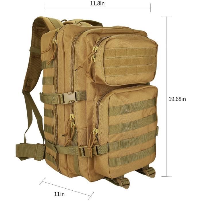 Sac Dos Style Militaire 40L Grand Volume Multifonction pour