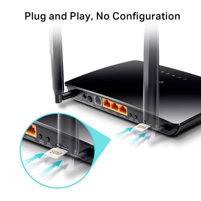 Routeur 4G LTE 150 Mbps WiFi N300Mbps - TP-Link TL-MR6500v - avec  téléphonie - 2 x SMA pour Antenne Externe - 3 ports Fast-Ethernet -  Cdiscount Informatique