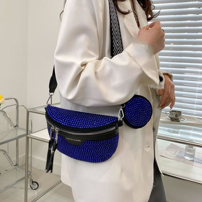 Sac banane noir Sac de ceinture en cuir pour femmes sac de