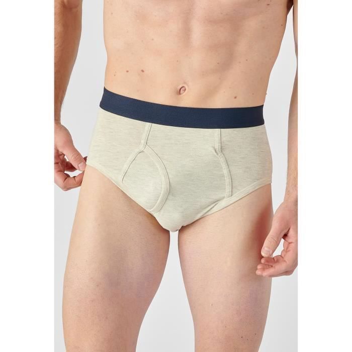 Slip Damart Lot de 3 slips ouverts assortis Lot Gris Bleu