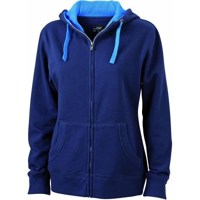 Sweat capuche sales bleu femme