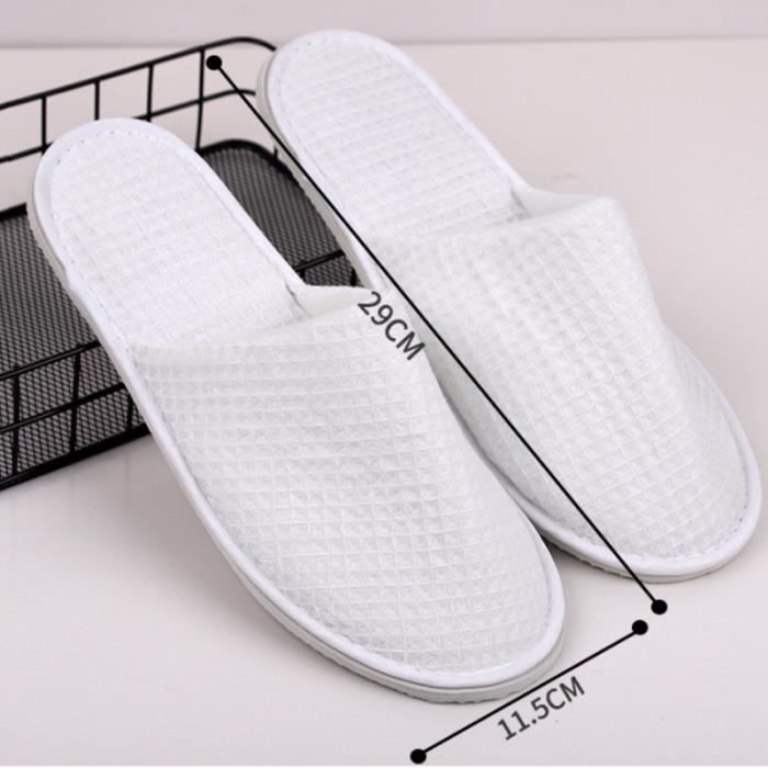 White)Pantoufles Hygiéniques Jetables à Bout Fermé Pour Homme Et Femme