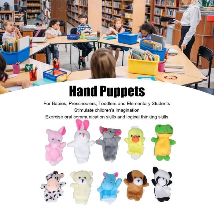 Lot De 10 Marionnettes à Doigt En Peluche Avec Animaux De Dessin Animé, Jouets De Narration Pour Enfants FA001 - Jeux - Jouets