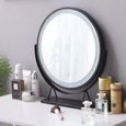 Belfoyer Coiffeuse Table de Maquillage avec LED Miroir et Tabouret , Pieds en métal ,Dimension 115*40*135cm-2