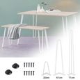 Willonin® 20cm Pieds de meuble avec 2 tiges, 4pcs Support de table Blanc En Épingle, Hauteur 7.8'' pour pieds remplacement-2
