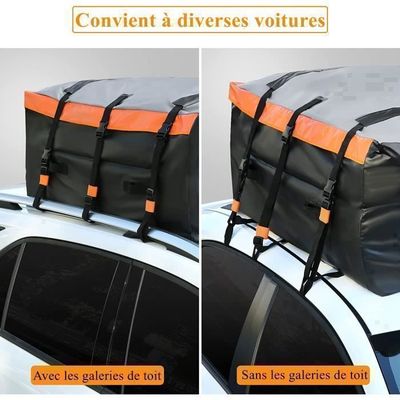 Sailnovo Sac De Toit Voiture 580L - Coffre Souple Pliable Étanché PVC 850D Résistant Au Froid, Idéal Pour Voyages En Famille (Noir)