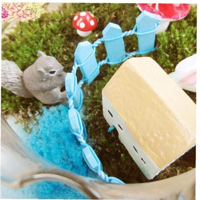 Kit Clôture Miniature En Bois Pour Terrarium - Déco Fée Jardin DIY (Blanc, 90cm)