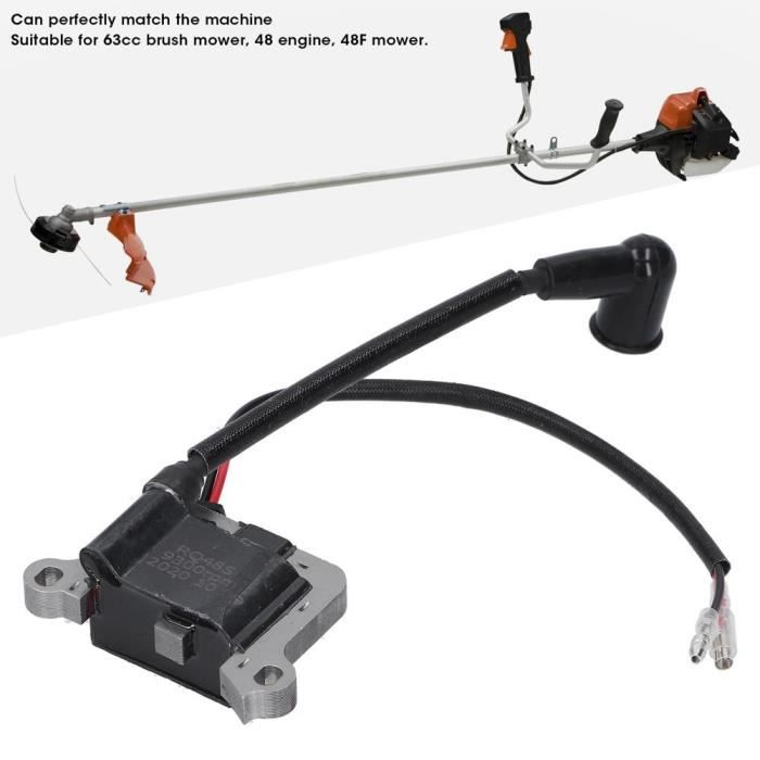 Bobine D'allumage Pour Tondeuse Et Débroussailleuse 2 Temps 43cc-49cc - Pièce Moteur Vertical, Noir - 8