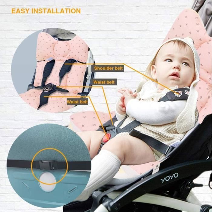 Coussin de Siege Reversible pour Poussette Matelas Universel Soutien Bebe Coussin Reducteur de Landau en Coton pour Enfant Fille Cdiscount Puericulture Eveil bebe
