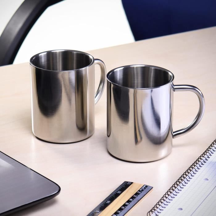 Tasse Isotherme En Acier Inoxydable 550 Ml - Pour Boissons Chaudes Et Froides - Neuf - Moderne Marron/blanc