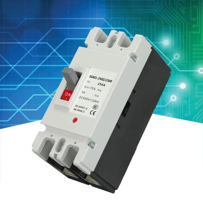 Wengart Disjoncteur Boîtier Moulé (MCCB) DC - 500V - 150A - 2 Pôles - Protection Haute Performance pour Parc de Batteries, Solaire Photovoltaïque et Sites Isolés - WGM1PV-250 Wengart Disjoncteur Boîtier Moulé (MCCB) DC - 500V - 150A - 2 Pôles - Protection Haute Performance pour Parc de Batteries, Solaire Photovoltaïque et Sites Isolés - WGM1PV-250