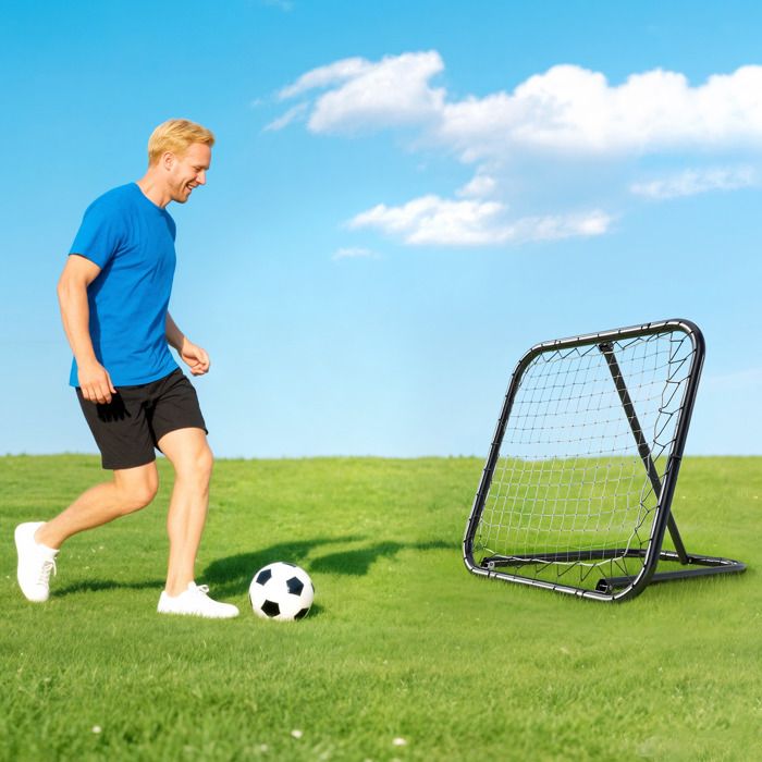 Filet De Rebond Double Face Football – 100x100 Cm – Angle Réglable 5 Positions – Pour Jardin – Enfants/adultes – Rouge