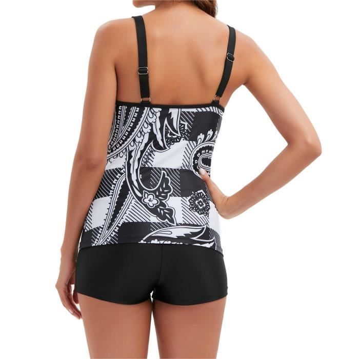 Maillots de Bain Tankini 2 pièces Maillot de bain Femme Dos Nu 2 Pièces