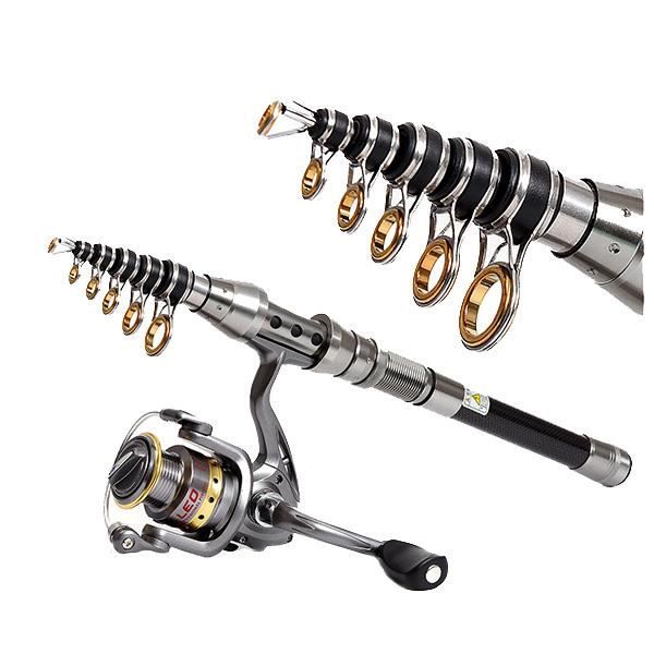 Kit De Pêche Télescopique Complet - Canne + Moulinet - Portable Voyage - Neuf