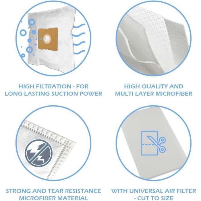 Dustwave® Premium 20 Sac d'aspirateur pour Tristar SZ 1910 - très efficace avec fermeture hygiénique & Microfiltre - Made in Germany