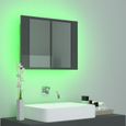 Nouveauté!Armoire à Miroir Décoratif - Miroir Attrayante salon de bain à LED Gris brillant 60x12x45 cm325-3