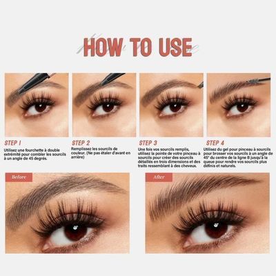 Crayon à Sourcils Waterproof YES LOVE - Tenue 24h, Effet Microblanding Naturel, Couleur Marron