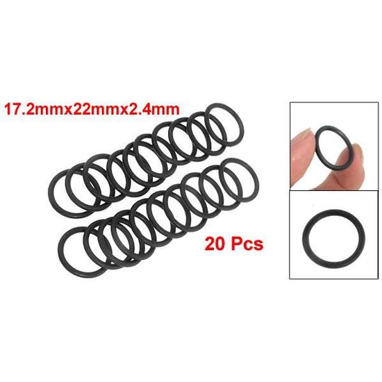 20 Pièces en caoutchouc souple noir rondelle de joint torique 22mm x 2.4mm