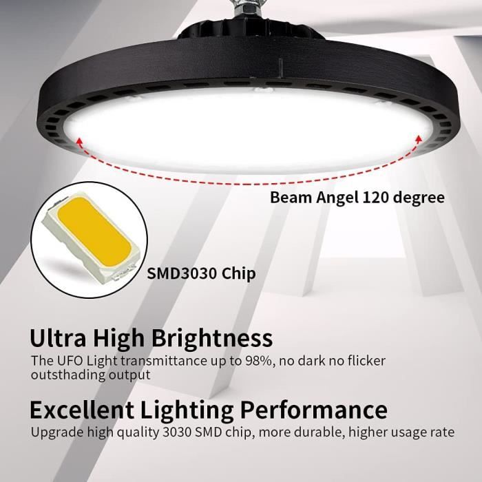 Lampe d'éclairage atelier LED High bay 150 watts : Devis sur Techni-Contact  - lampe de Plafond de Haute Baie Lumière 150 W