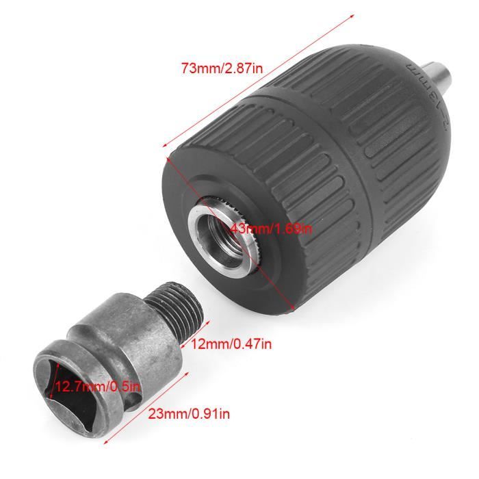 Qutianshop® 2-13 mm 1-2-20UNF avec adaptateur de mandrin 1-2 pour  conversion de clé à chocs - Cdiscount Bricolage