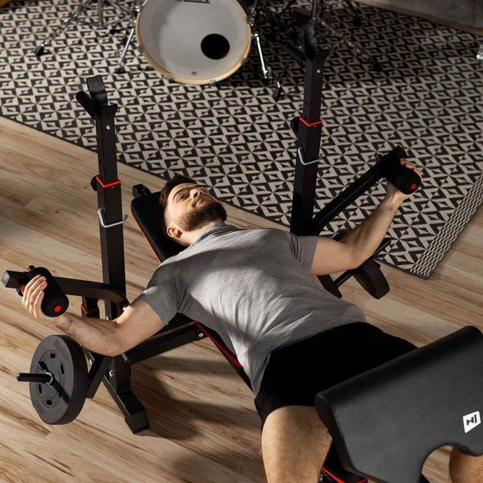 Banc Musculation Pliable Hop-Sport HS-1065 - Développé Couché, Butterfly, Jambes - Charge 250kg