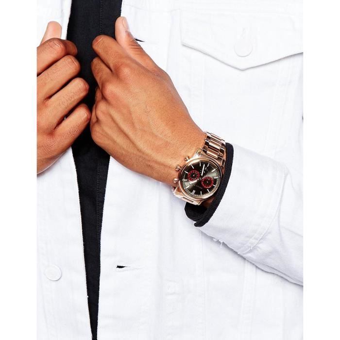Michael Kors Montre D Homme MK8370 Cadran Gris Chr Or Rose Gris