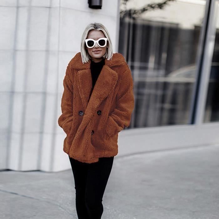 Veste Longue En Polaire Pelucheuse Type Fausse Fourrure - Cardigan Ouvert, Manches Longues - Chaud Pour L’hiver, Style Sherpa - Taille à Bien Vérifier