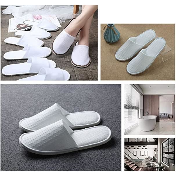 Lot De 6 Paires De Chaussons D'hôtel En Polaire Corail - Antidérapants, Lavables, Taille Unique
