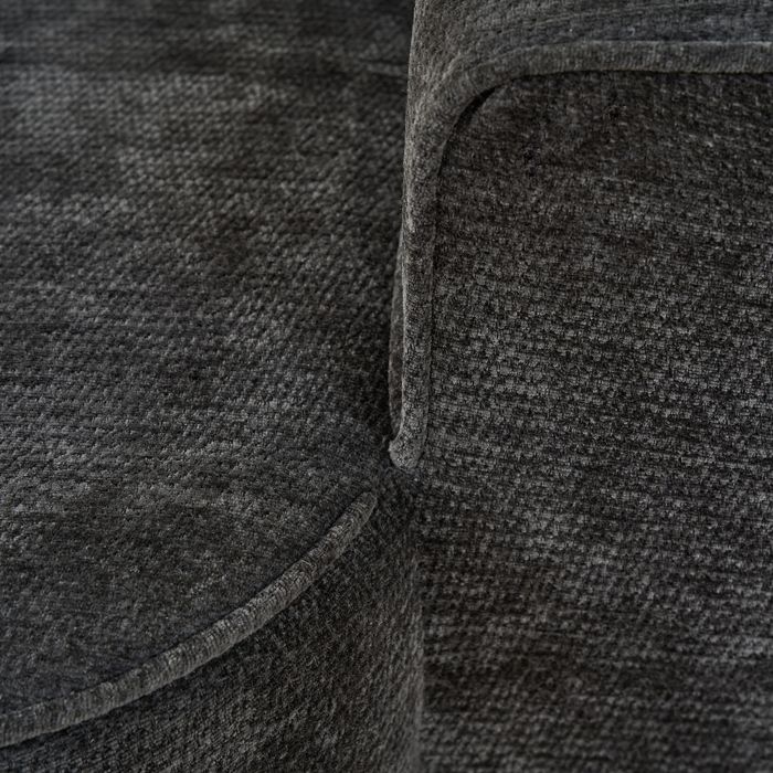 Canapé Chaise Longue Confortable Chenille Noir 144x112x65 cm — free download