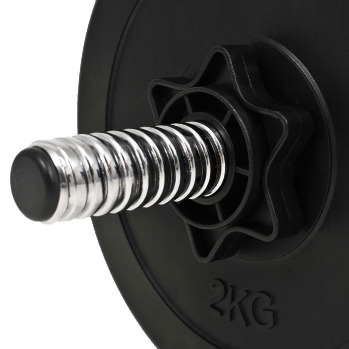 Haltère vidaXL Ensemble d'haltères et de barres 30 kg