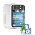 Climatiseur portable 500ml 2 vents 2 pulvérisations 3000mAh silencieux pour chambre/bureau. Meoiruery