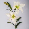 Lys artificiel blanc, 2 fleurs, 95 cm, Ø 15 cm - lys tergal - fleur artificielle blanche - artplants-0