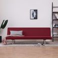 Canapé-lit convertible Haut de gamme® - Rouge bordeaux Polyester - 3 places-0