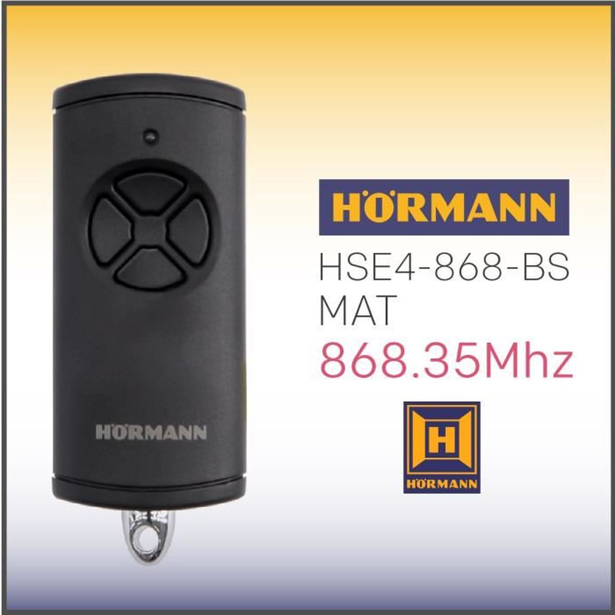 868,3 Mhz BiSecur Émetteur à 4 canaux Hörmann HSE4 868 BS Noir mat Télécommande Top qualité Télécommande originale Hörmann pour le meilleur prix. 